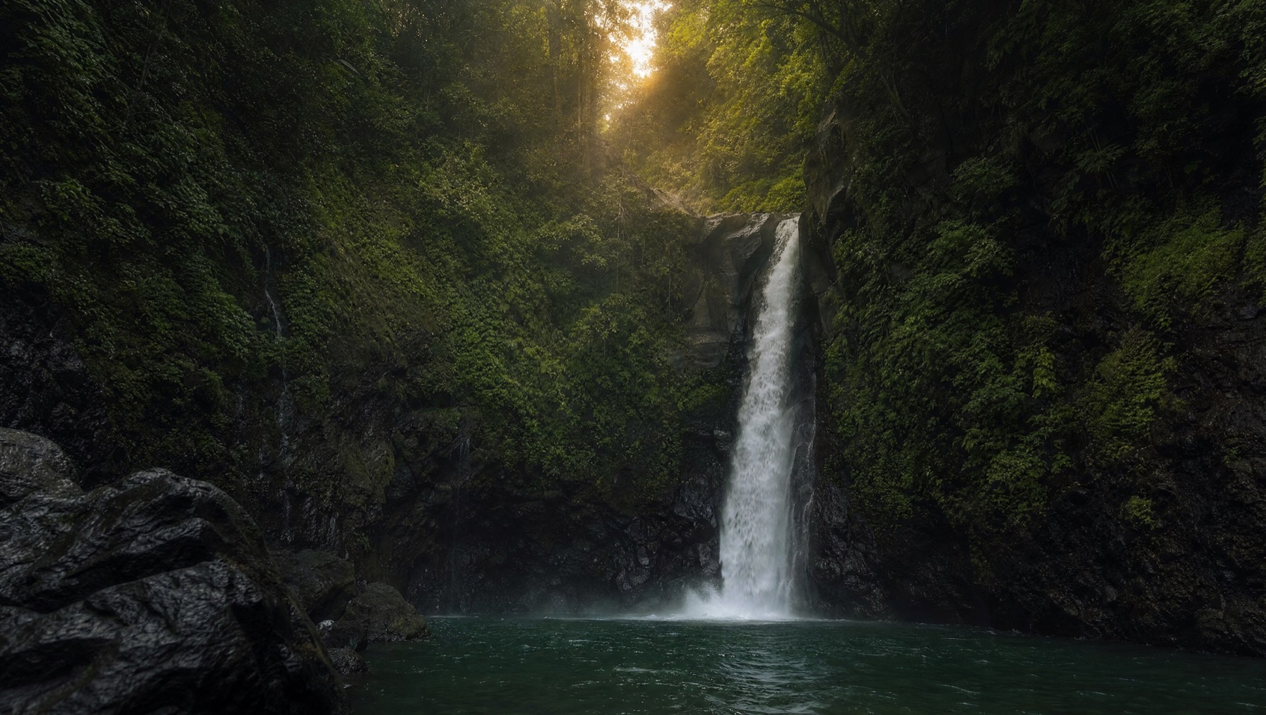 Aling-Aling waterfall and natural pool in the Sambangan jungle, north Bali