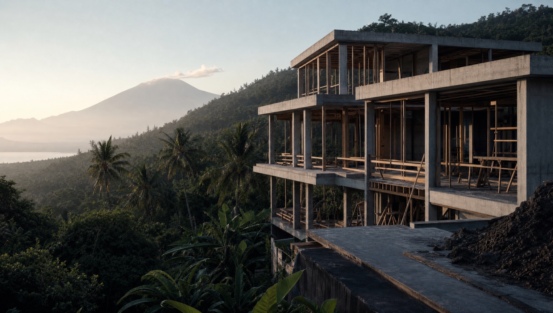 Villa under construction in north Bali, build cost