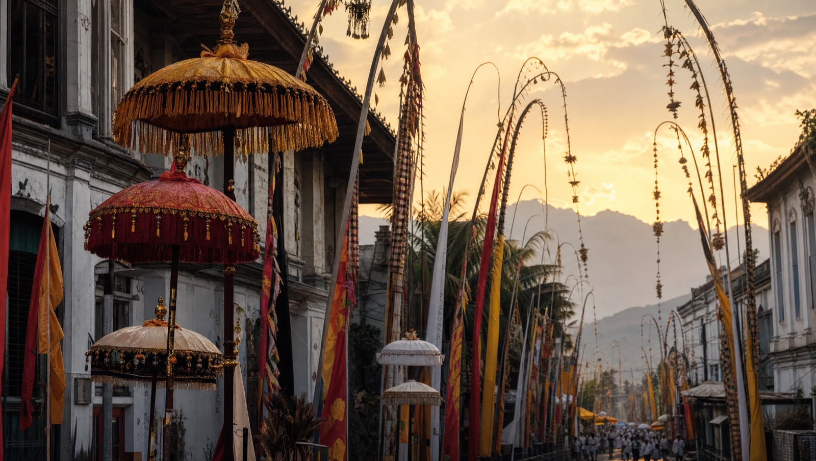 Colonial-era street and civic square in Singaraja old town, host of the Buleleng Festival
