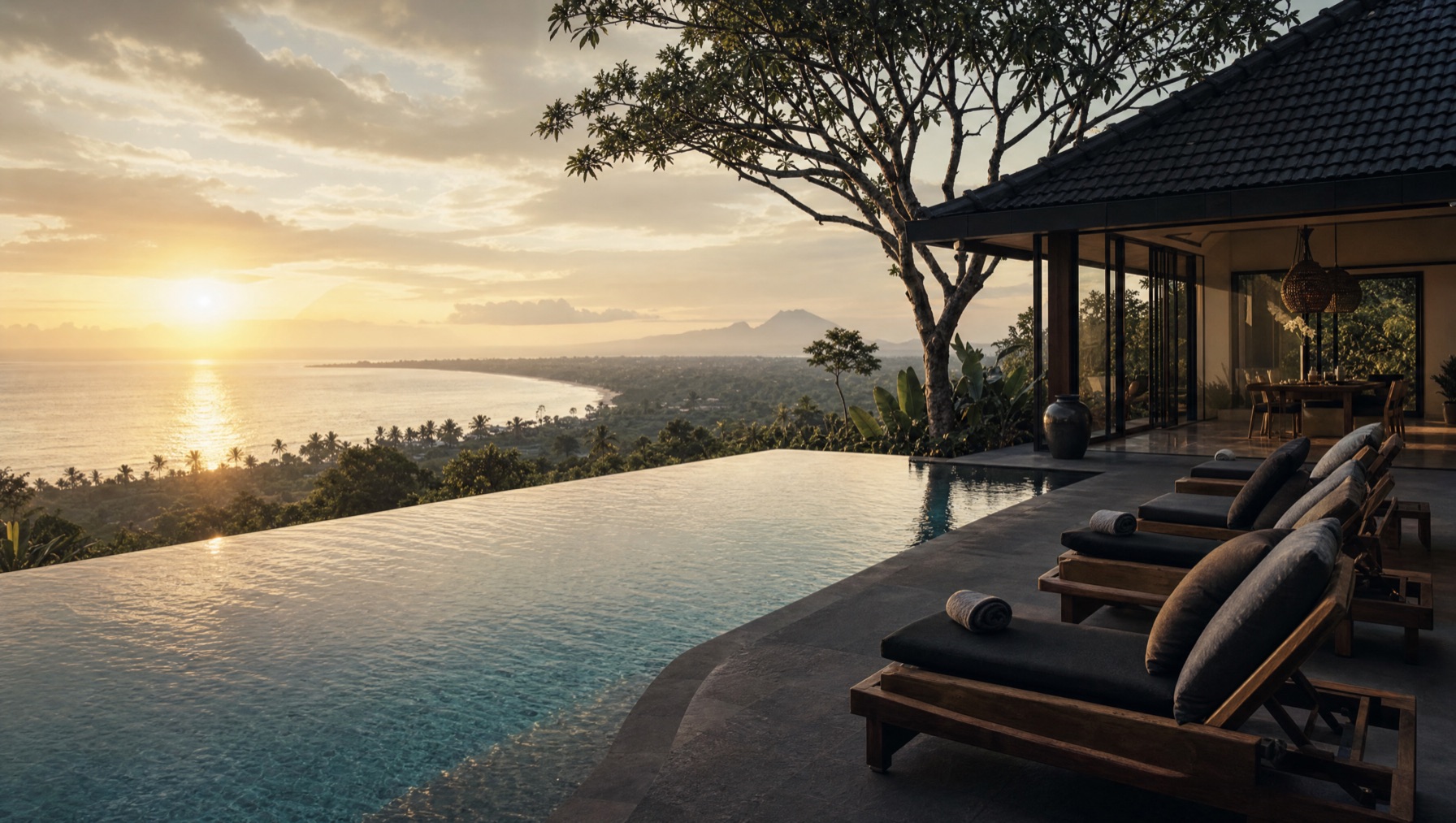 North Bali villa with pool overlooking the sea, rental investment