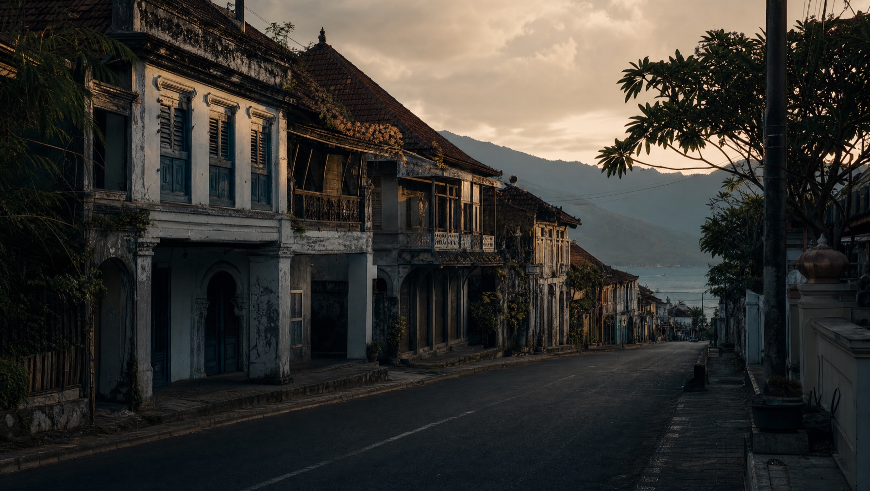 Old colonial and Chinese-influenced architecture in Singaraja, north Bali